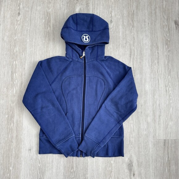 Lululemon Tops - VTG Lululemon Scuba Full-Zip Hoodie 2010 ERA Blue - Women's 8 - Cork Zipper Pull